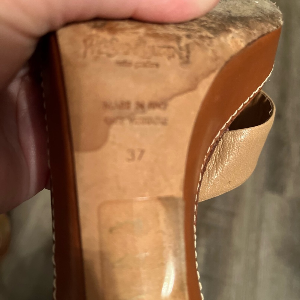 YVES SAINT LAURENT Leather Slides - Picture 8 of 9